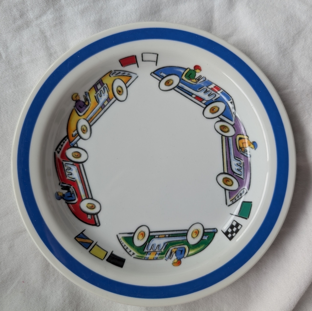 Tiffany & Co Tiffany Race Cars Porcelain Child Plate Discontinued